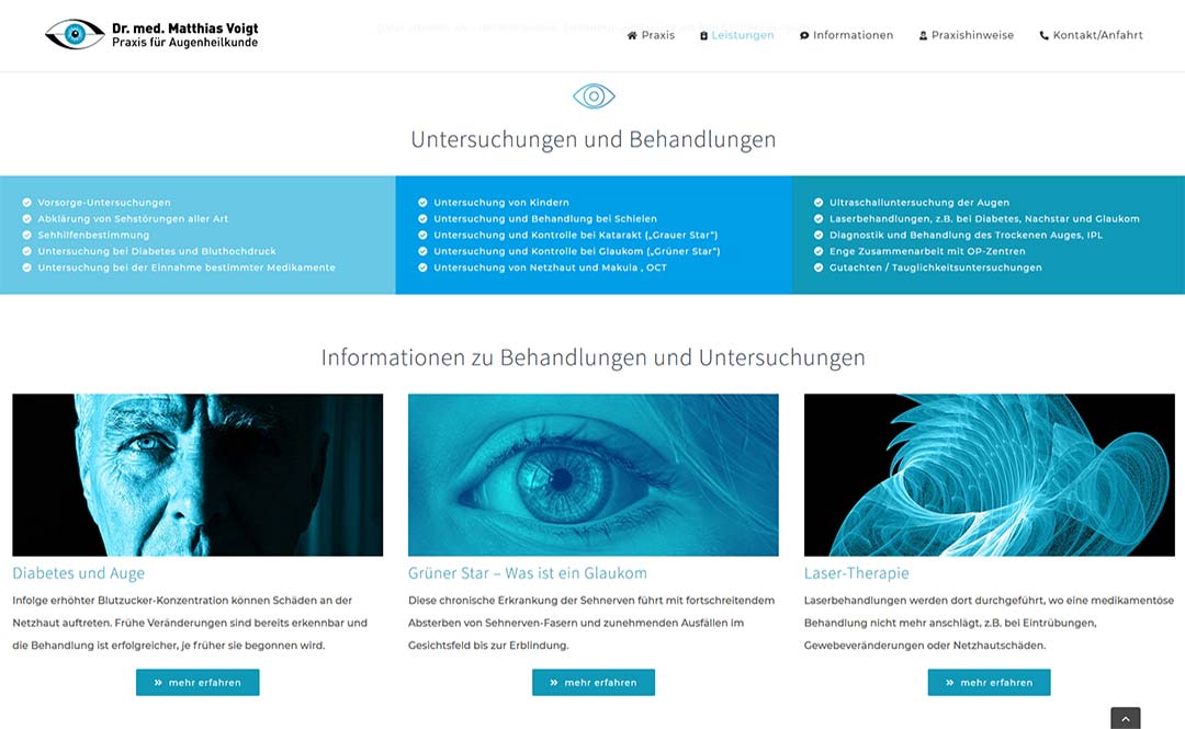 Augenarzt Voigt Website Redesign