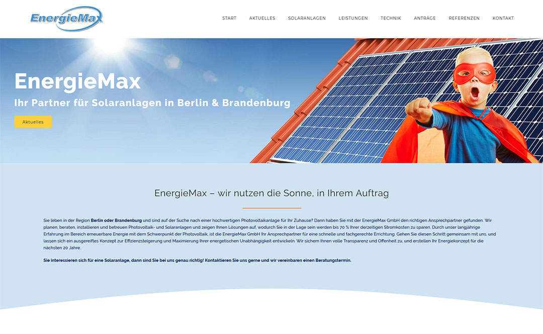 EnergieMax Berlin Website Redesign