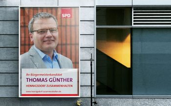 Thomas Günther Bürgermeisterkanditat Wahlkampagne Plakat