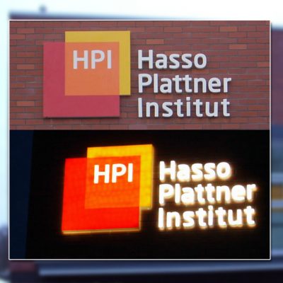 Außenwerbung mit beleuchteten Buchstaben - Hasso Plattner Institut